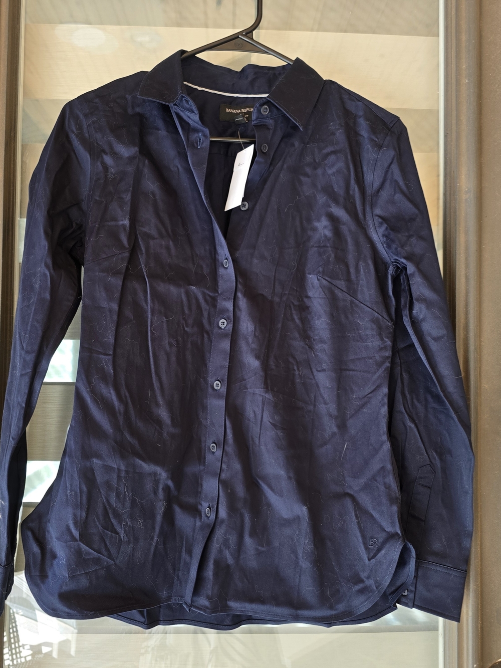 Banana Republic Navy Blue Long-Sleeve Button-Down Shirt